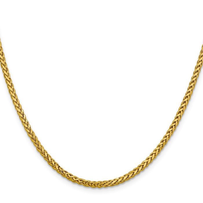 Shop Stylish 14K Gold 24-Inch Diamond-Cut Wheat Chain - 2.5mm, Luxury Design-2