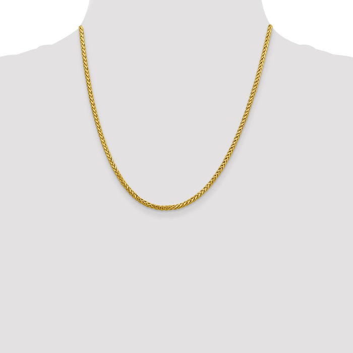 Shop Stylish 14K Gold 20-Inch 2.5mm Diamond-Cut Wheat Chain - Luxury Design-4