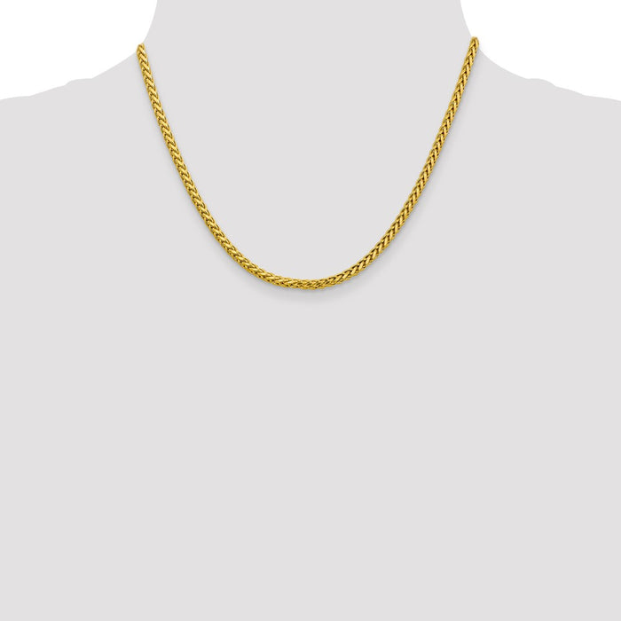 Buy 14K Gold 18-Inch Diamond-Cut Wheat Chain - Stylish & Affordable at 3.1mm-4