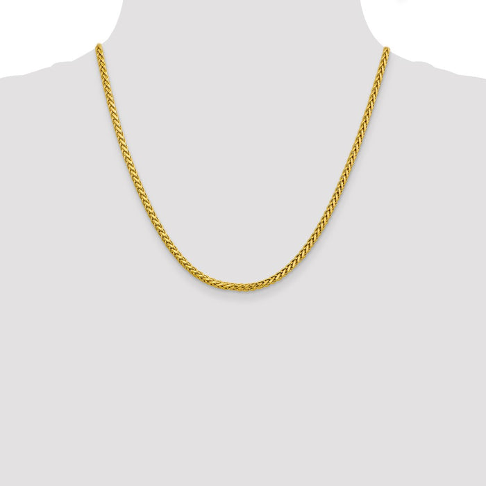 Shop 14K Gold 20-Inch Diamond-Cut Wheat Chain - Stylish & Affordable Luxury!-4