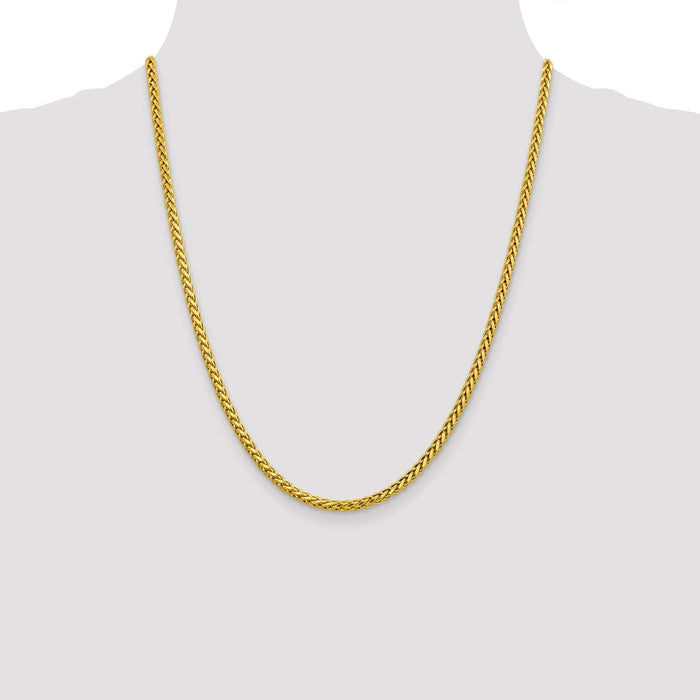 Buy Stylish 14K Gold 22-Inch Diamond-Cut Wheat Chain, 3.1mm - Luxury Jewelry-4