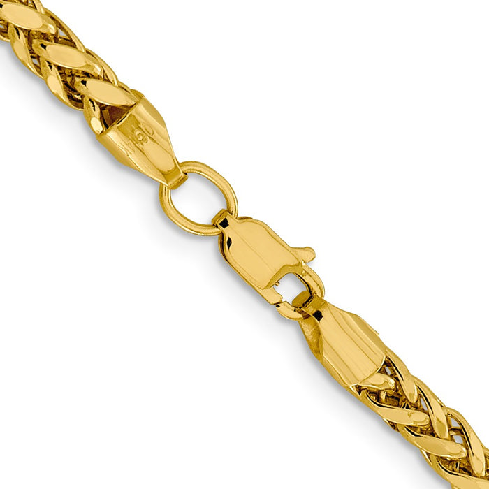 Buy Exclusive 14K Gold 22-Inch 3.7mm Diamond-Cut Wheat Chain - Stylish Value-3
