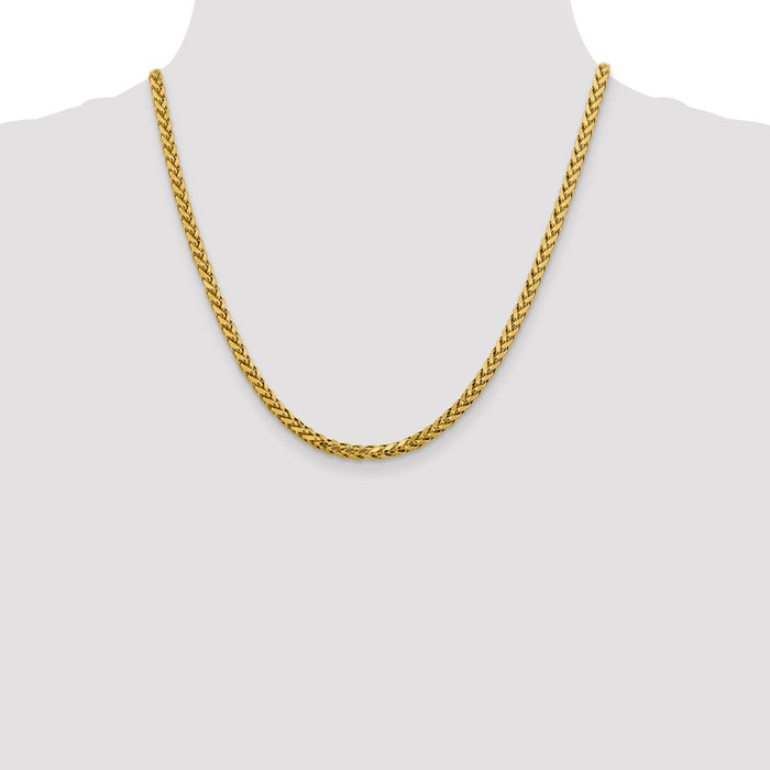 Buy Stylish 14K Gold 20-Inch Diamond-Cut Wheat Chain - 3.7mm, Affordable Luxury!-4