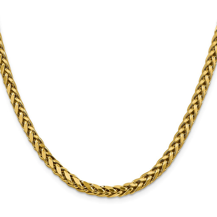 High-Quality 14K Gold 22-Inch 5mm Diamond-Cut Wheat Chain - Stylish Value!-2