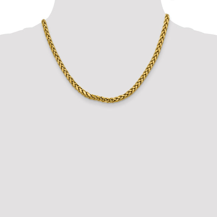Shop Stylish 14K Gold 18-Inch 5mm Diamond-Cut Wheat Chain - Luxury Appeal-4