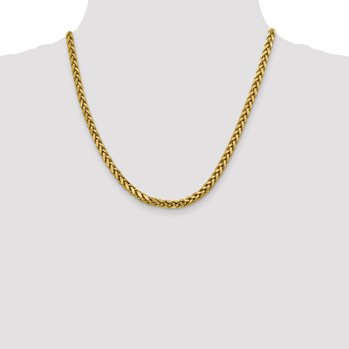 Exclusive 14K Gold 20-Inch 5mm Diamond-Cut Wheat Chain - Stylish Luxury Jewelry-4
