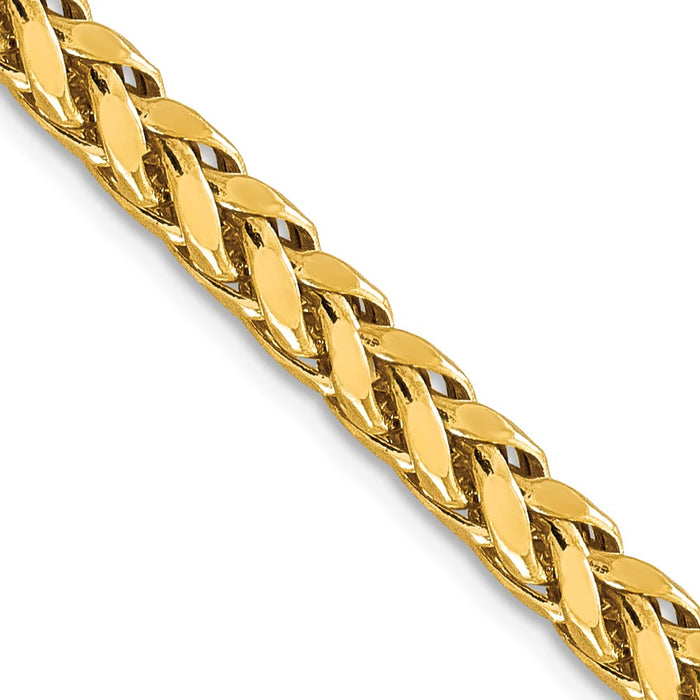 Shop 14K Gold Semi-Solid Diamond-Cut Wheat Chain 26" - 5mm Luxury Design-1