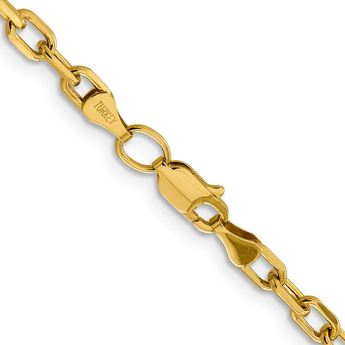 Order Stylish 14K Gold 22-Inch 3.7mm Diamond-Cut Open Link Chain - Luxury Value!-3