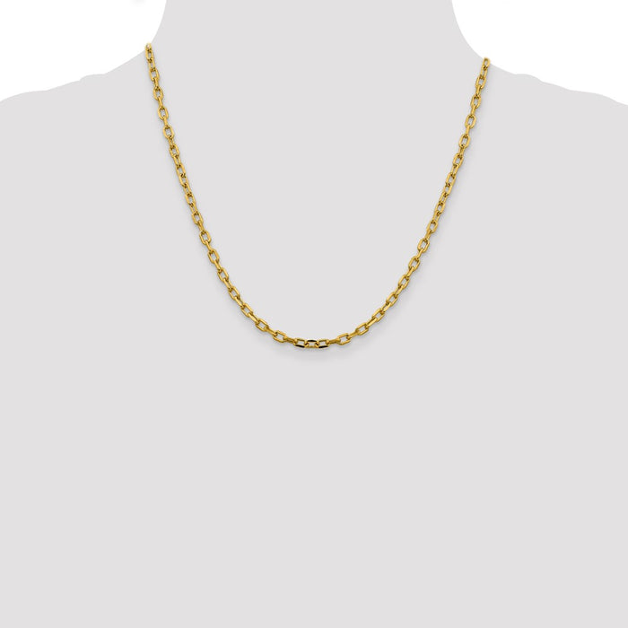 Exclusive 14K Gold 20-Inch Diamond-Cut Cable Chain - Stylish & Affordable-4