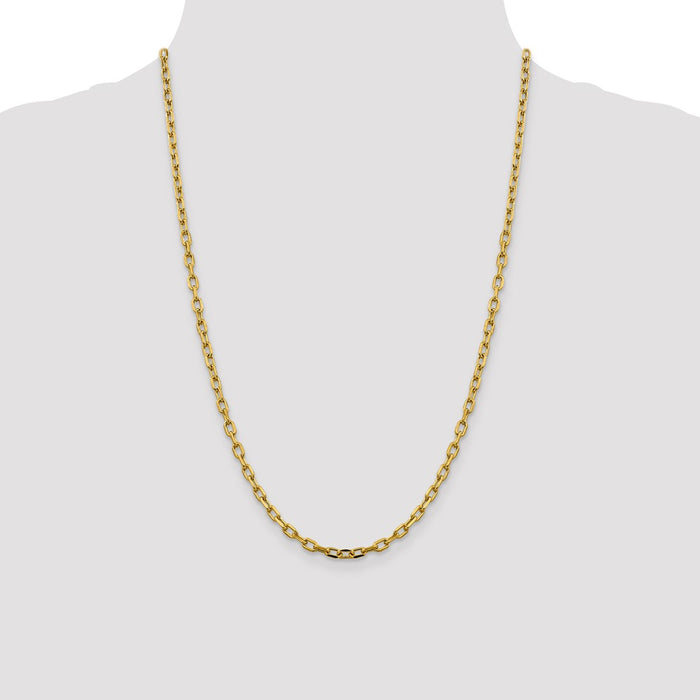 Order 14K Gold 24-Inch Diamond-Cut Open Link Chain - Stylish & Affordable!-4