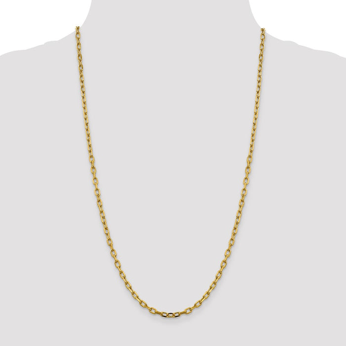 Shop 14K Gold 26-Inch Diamond-Cut Open Link Chain - Stylish & Affordable!-4