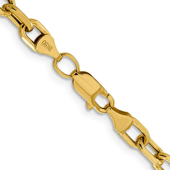 Shop Luxury 14K Gold 24-Inch 4.9mm Diamond-Cut Open Link Chain - Stylish & Affordable-3
