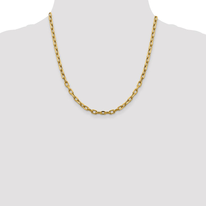 High-Quality 14K Gold 20-Inch 4.9mm Diamond-Cut Cable Chain - Stylish Value!-4