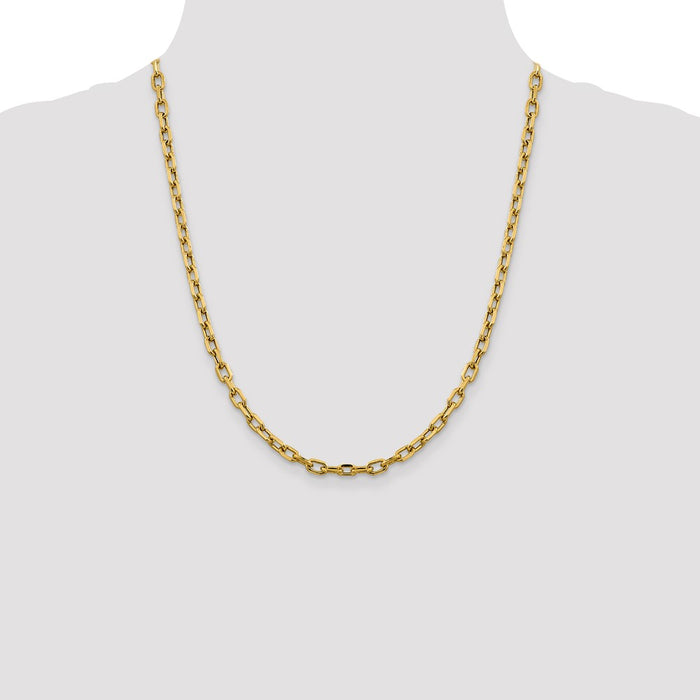 High-Quality 22-Inch 14K Gold 4.9mm Diamond-Cut Cable Chain - Stylish Value!-4
