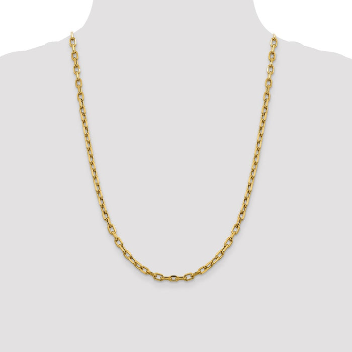 Shop Luxury 14K Gold 24-Inch 4.9mm Diamond-Cut Open Link Chain - Stylish & Affordable-4