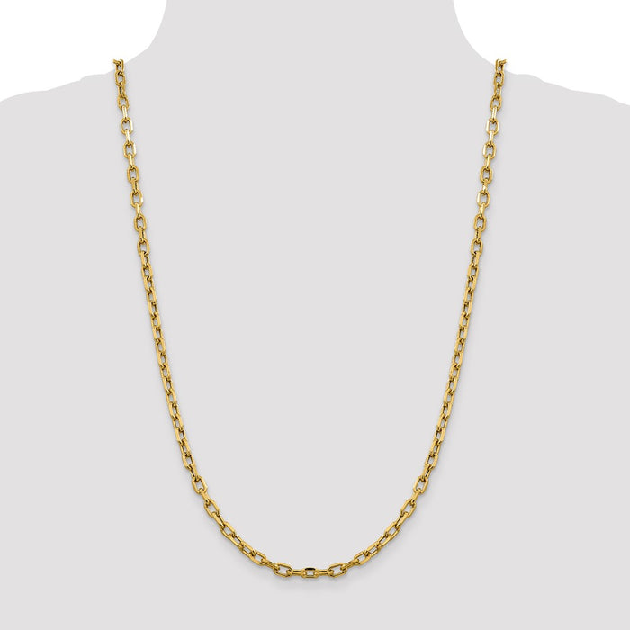 Exclusive 14K Gold 26-Inch Diamond-Cut Cable Chain - Stylish 4.9mm Design-4