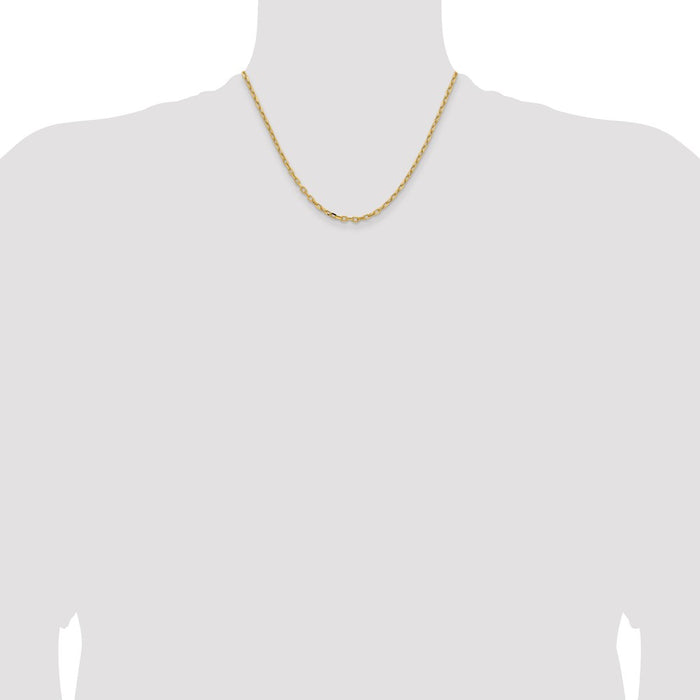 High-Quality 14K Gold 18" 3mm Diamond-Cut Link Chain - Stylish & Affordable!-4