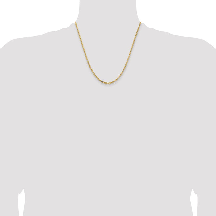 Shop 14K Yellow Gold 20-Inch Diamond-Cut Cable Chain - Stylish & Affordable!-4