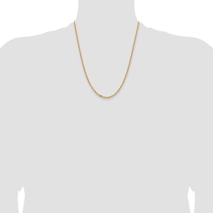 Exclusive 14K Yellow Gold 22-Inch 3mm Diamond-Cut Cable Chain - Luxury Design-4