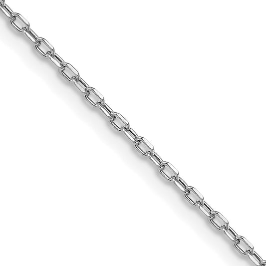 Shop Affordable 14k White Gold 3mm Open Link Cable Chain Necklace - Luxury Style