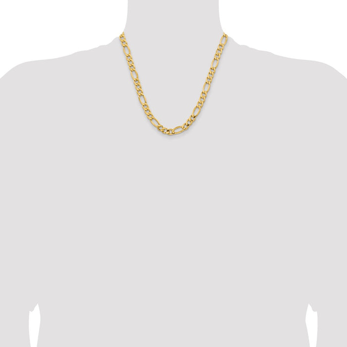 Shop Stylish 14K Gold 20-Inch 8.5mm Figaro Chain with Lobster Clasp-4