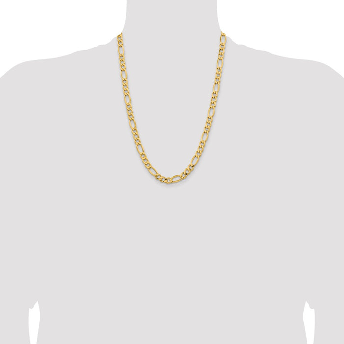 Shop 14K Gold 24-Inch 8.5mm Figaro Chain - Stylish & High-Quality Jewelry!-4