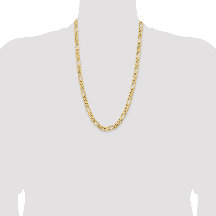 Exclusive 14K Gold 26-Inch Figaro Chain, 8.5mm - Stylish Luxury Jewelry-4