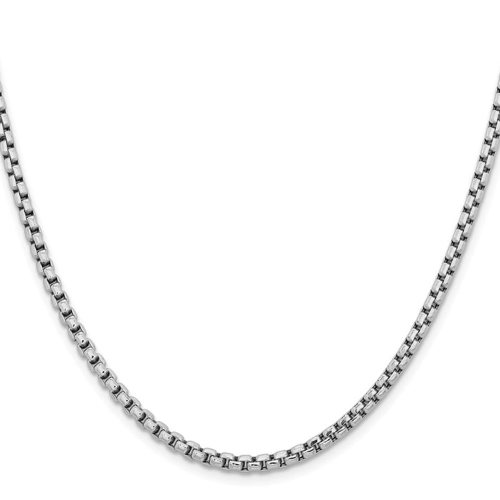 Shop Luxury 14K White Gold 26-Inch Round Box Chain - Stylish 3.6mm Design-2