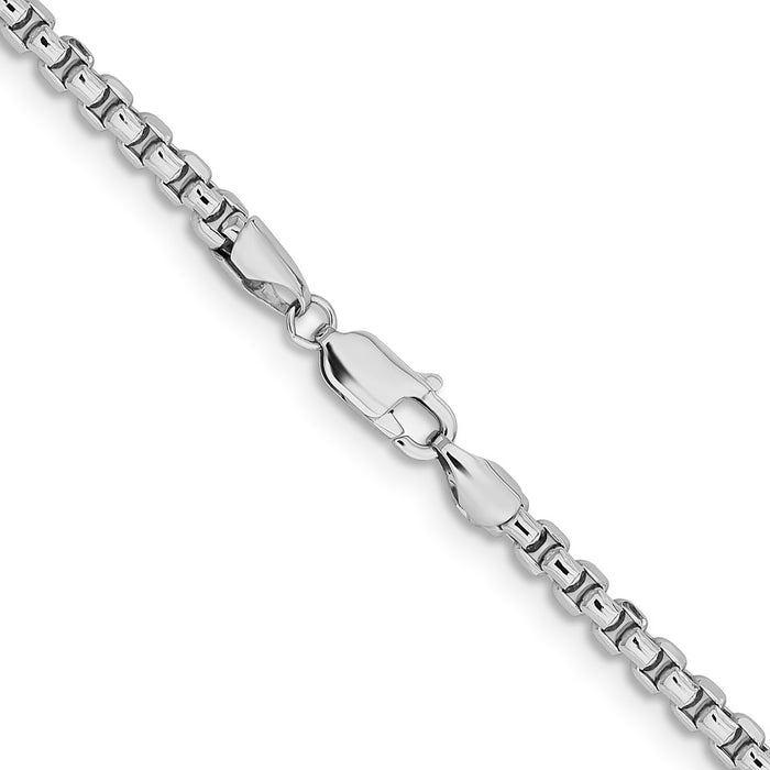 Buy Stylish 14K White Gold 20-Inch 3.6mm Round Box Chain - Luxury Quality-3