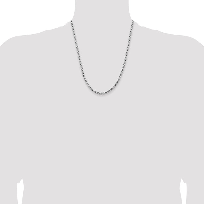 Exclusive 22-Inch 14K White Gold Box Chain - Stylish 3.6mm Design-4