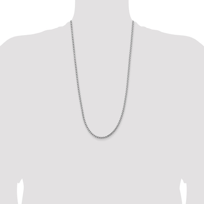 Buy Stylish 14K White Gold 28-Inch Box Chain - 3.6mm Links, Affordable Price-4