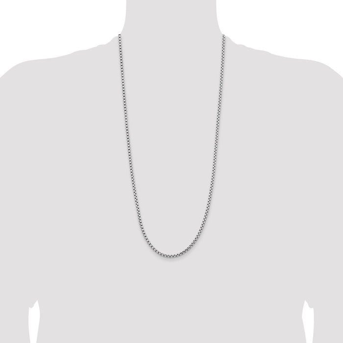 Shop Stylish 30-Inch 3.6mm 14K White Gold Box Chain - Luxury Quality!-4
