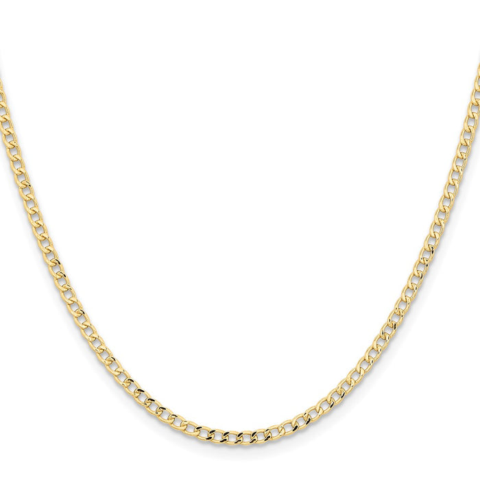 Buy Stylish 24-Inch 2.85mm 14K Gold Semi-Solid Curb Chain - Luxury Accessory-2