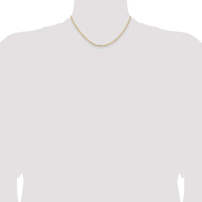 Buy 14K Gold 16-Inch Semi-Solid Curb Chain - 2.85mm Luxury Design!-4