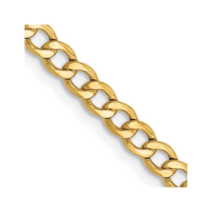 Shop 14K Gold 22-Inch Semi-Solid Curb Chain 2.85mm - Stylish & Affordable!-1