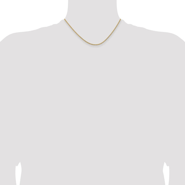 Shop Exclusive 14K Gold 16-Inch Semi-Solid Curb Chain - Stylish 1.85mm Design-4