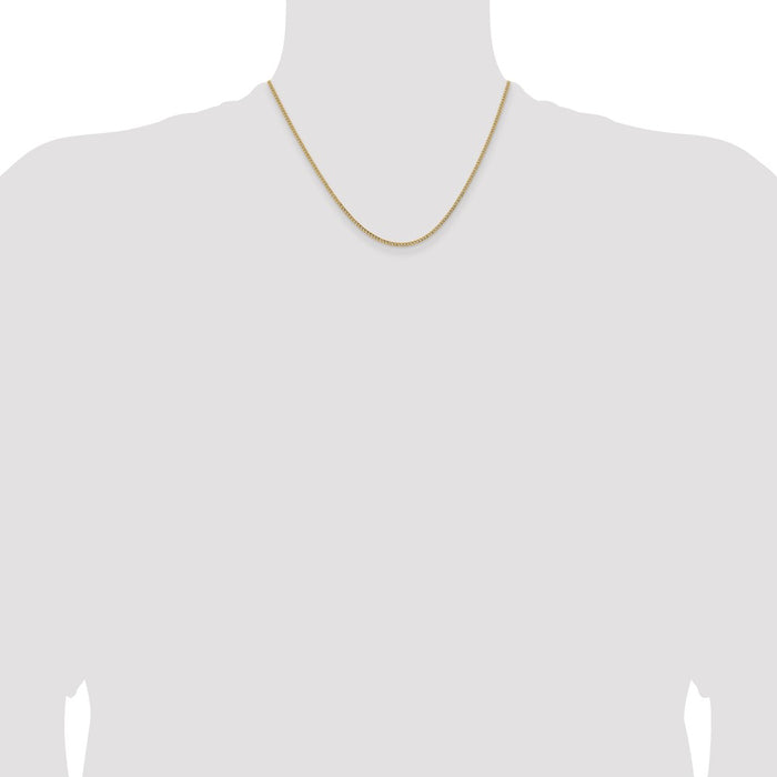 Buy 14K Gold 18-Inch Semi-Solid Curb Chain, 1.85mm Links, Stylish Luxury-4