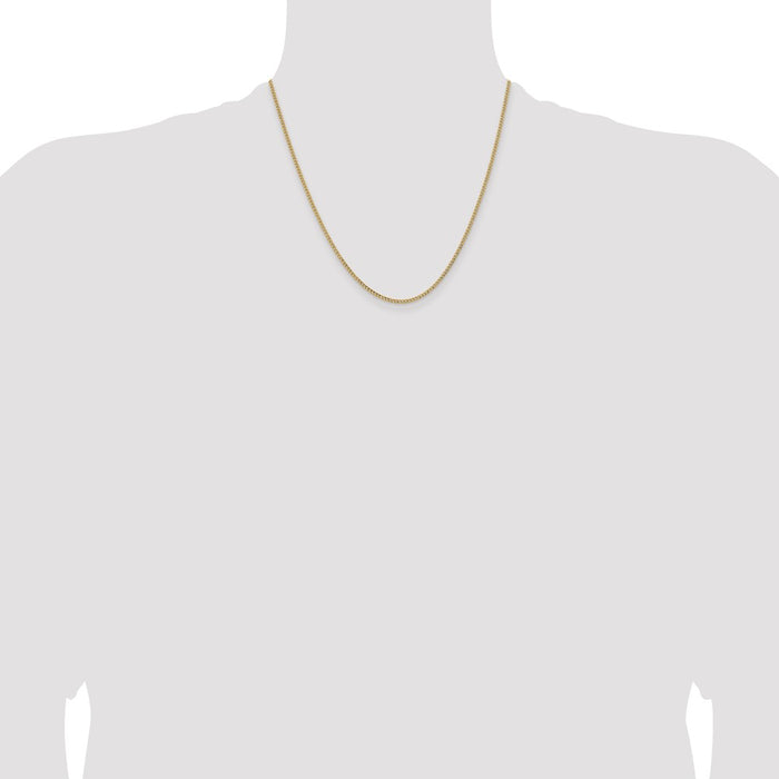 Shop Luxury 14K Gold 20-Inch Semi-Solid Curb Chain, 1.85mm, Stylish Design-4