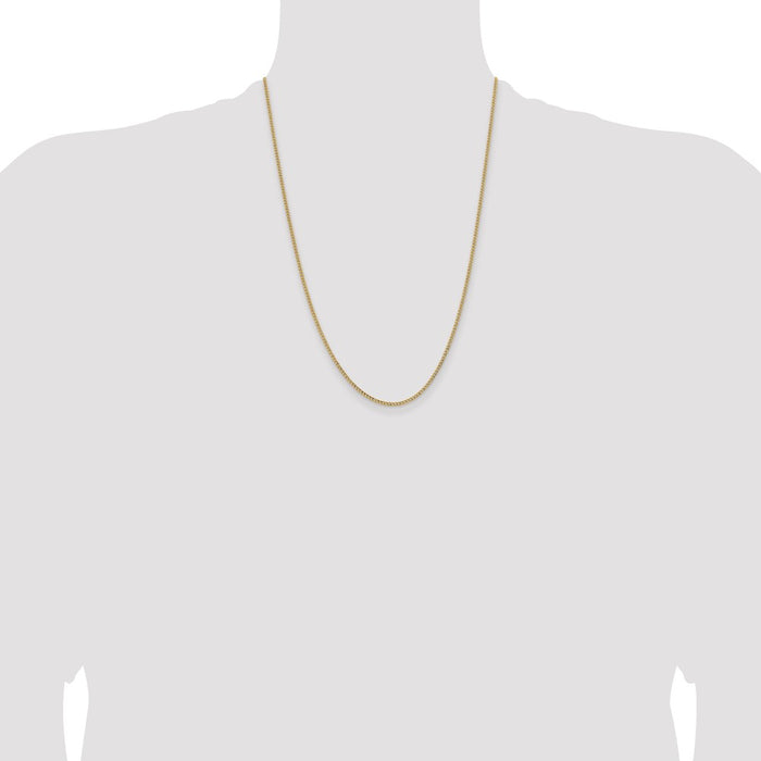 Buy 14K Gold 24-Inch 1.85mm Semi-Solid Curb Chain - Stylish Luxury Accessory-4