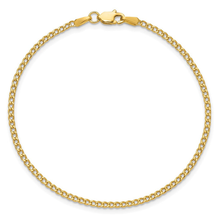 Order Stylish 14K Gold 7-Inch Semi-Solid Curb Bracelet - 1.85mm Links-4