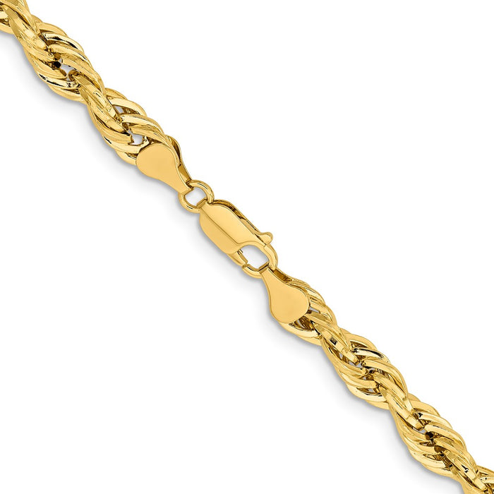 Shop Luxury 14K Gold Semi-Solid Rope Chain 20-Inch, 7mm - Stylish & Durable-3