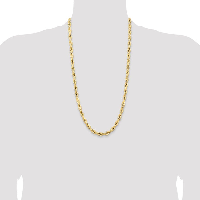Shop Exclusive 28-Inch 7mm 14K Gold Rope Chain - Stylish & Affordable Luxury!-4