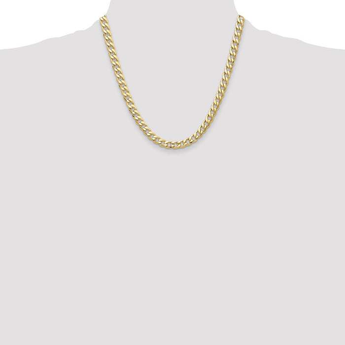 High-Quality 14K Gold 7.5mm Semi-Solid Curb Chain - Stylish & Affordable Value-4