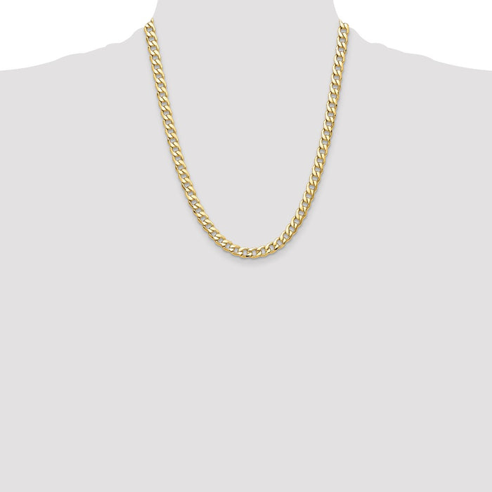 Shop Luxury 14K Gold 7.5mm Semi-Solid Curb Chain - Affordable Elegance-4