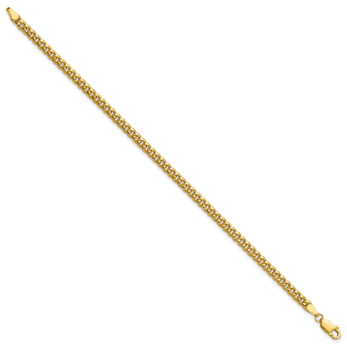 Buy Stylish 14K Gold 3.5mm Semi-Solid Miami Cuban Link Chain - Luxury Value!-2