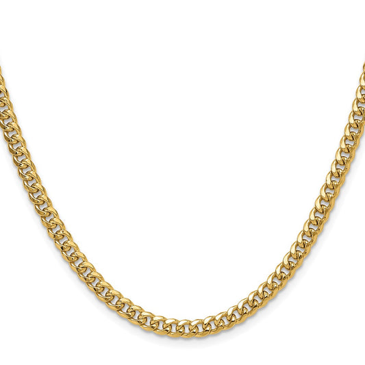 Buy 14K Gold 4.5mm Semi-Solid Miami Cuban Link Chain - Stylish Luxury Piece