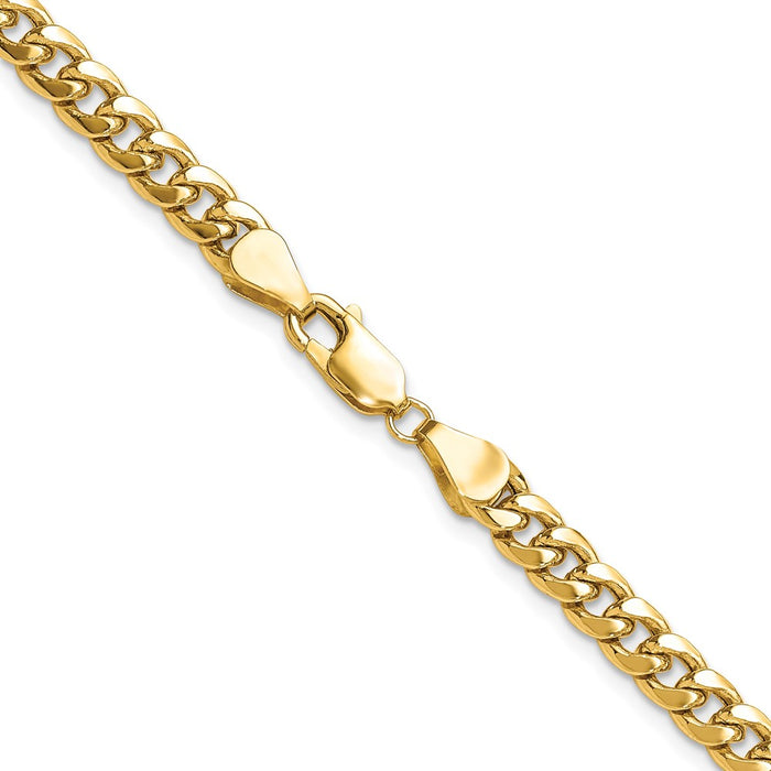 Shop Stylish 14K Gold 5.25mm Semi-Solid Miami Cuban Link Chain - Luxury Value!-3