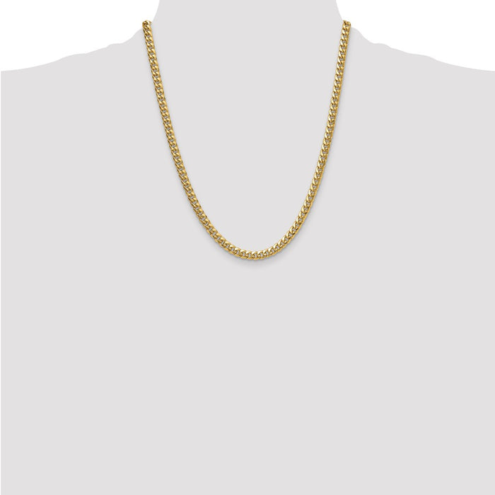 Shop 14K Gold 5.25mm Semi-Solid Miami Cuban Link Chain - Stylish & Affordable!-4
