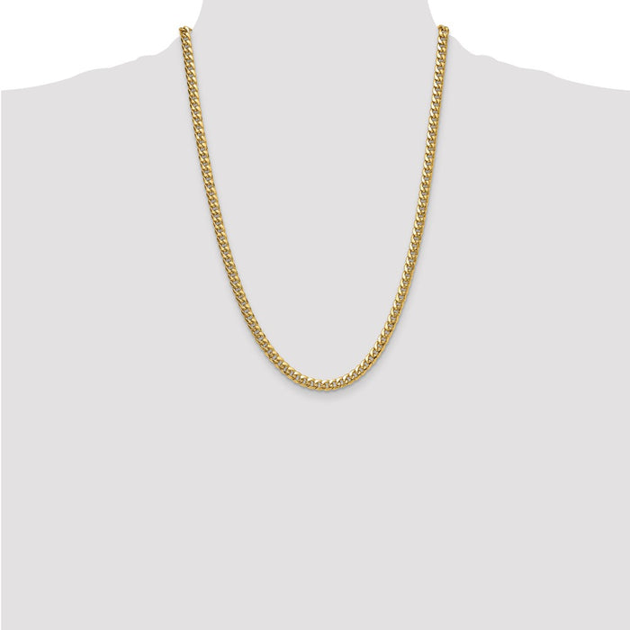 Shop Stylish 14K Gold 5.25mm Semi-Solid Miami Cuban Link Chain - Luxury Value!-4