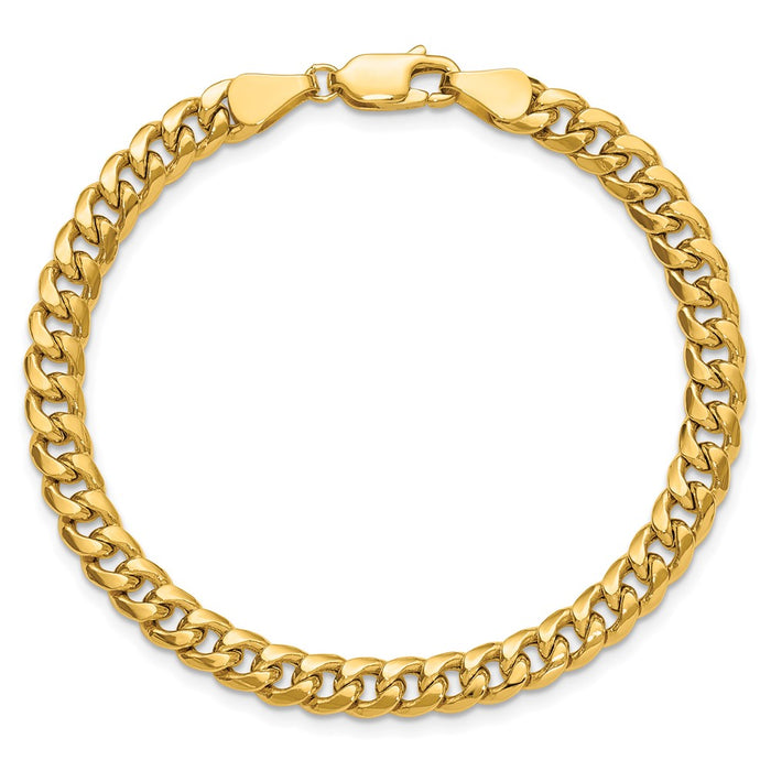 Buy 14K Gold 5.25mm Semi-Solid Miami Cuban Link Chain - Stylish Luxury Value!-4